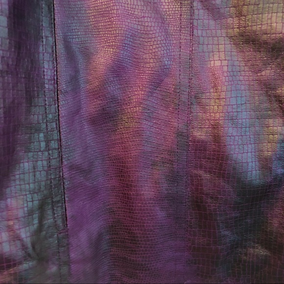 Chico’s Plum Purple Snakeskin Jacket 8 - Picture 7 of 8